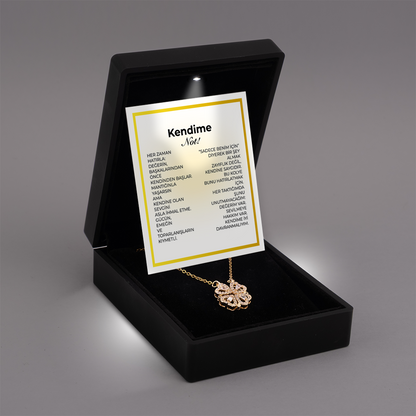 ''Kendime Not'' Yonca Kolye Anlamlı Not ve Kutulu