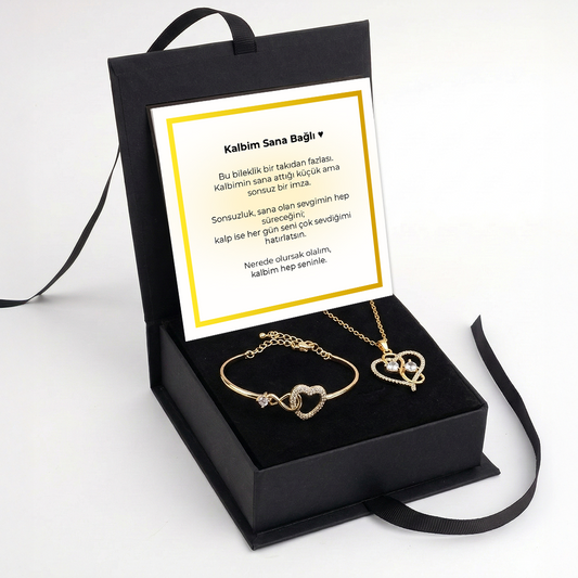 Kalbim Sana Bağlı Notlu Hazır Hediye Paketi
