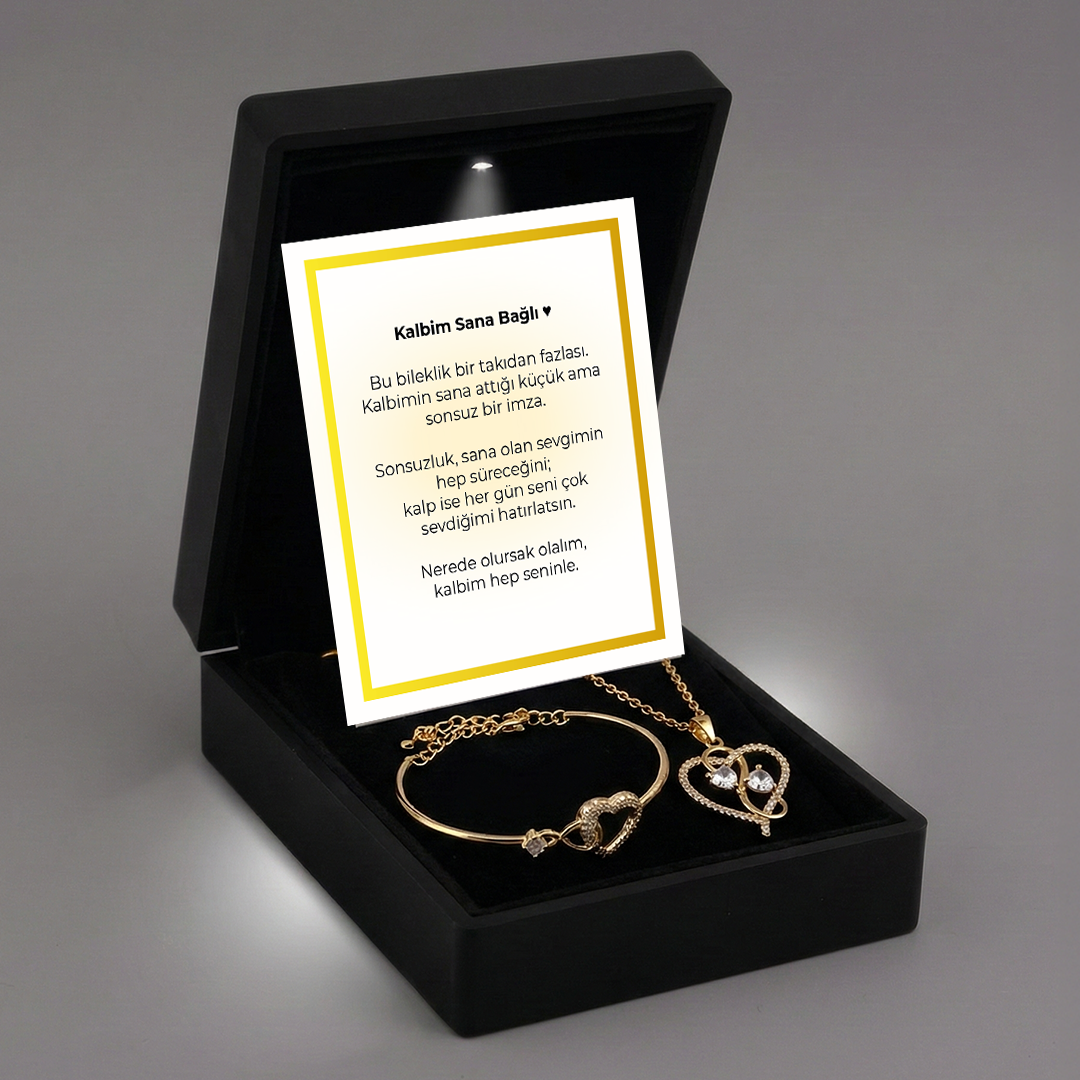 Kalbim Sana Bağlı Notlu Hazır Hediye Paketi