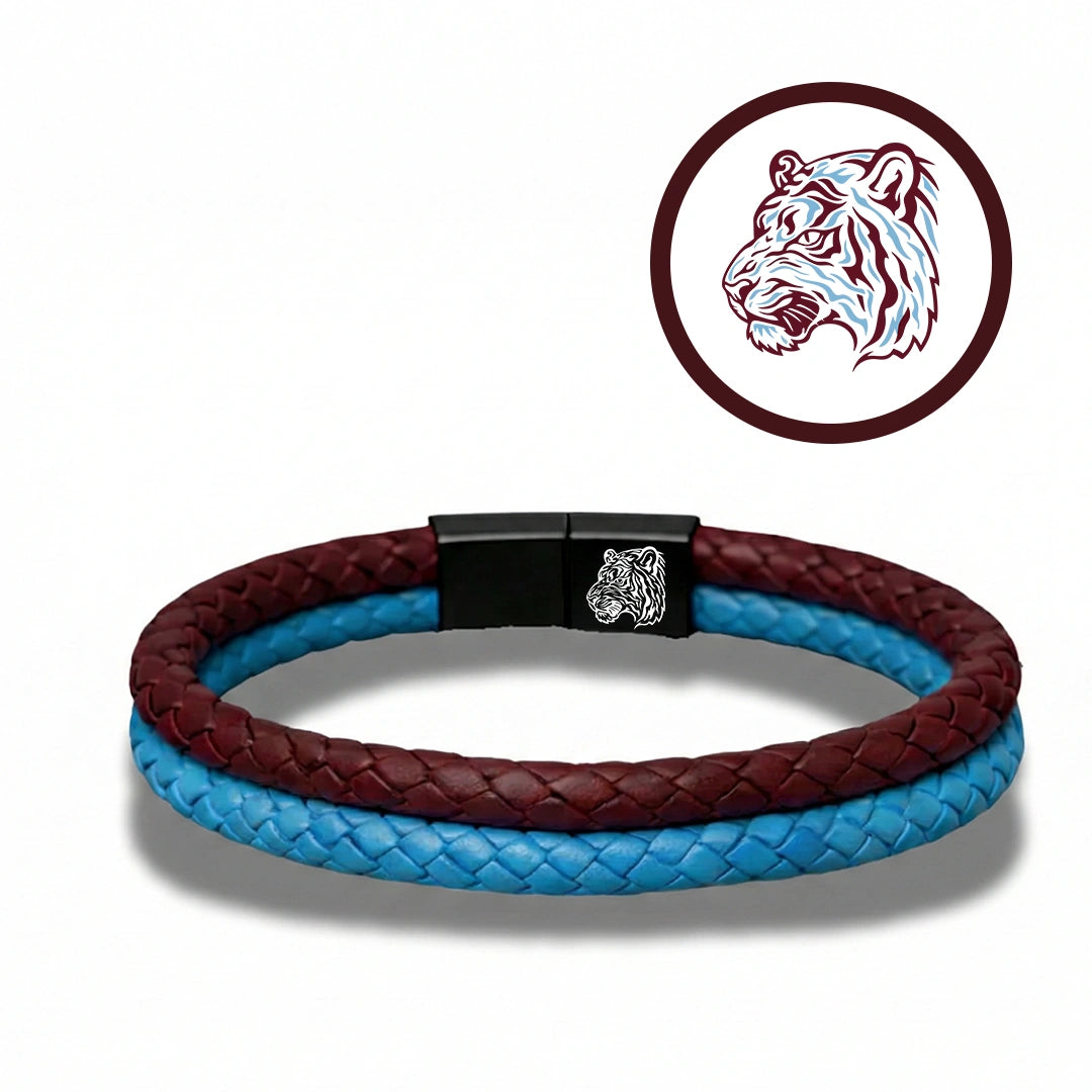 ''Canım Oğluma'' Bordo - Mavi Takım Bilekliği Hazır Hediye Paketi