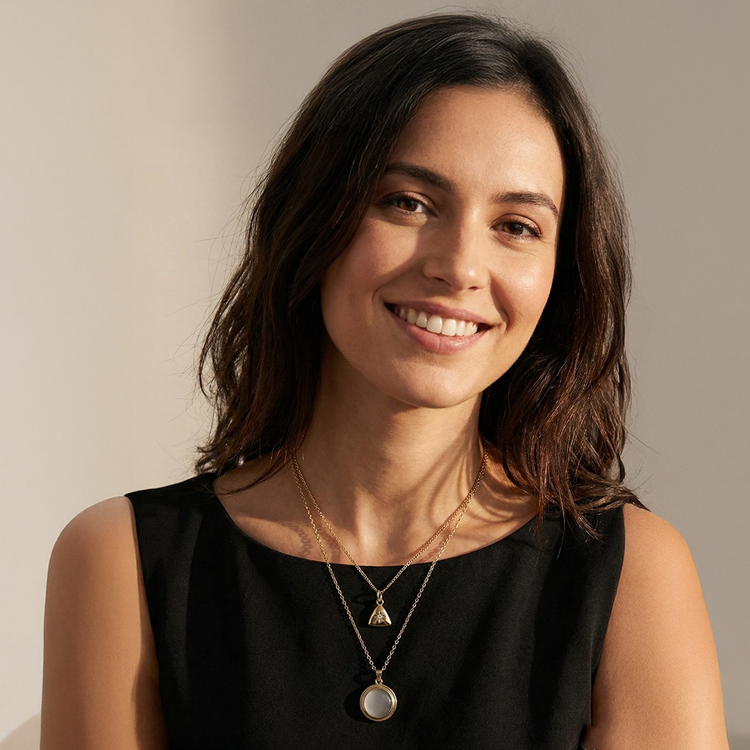 "Kadınına" Krem Renk Damga Kolye Anlamlı Not ve Kutulu