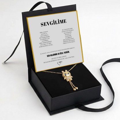 "Sevgilime" ÖZEL KOLEKSİYON LABUBU 110 TAŞ İŞLEMELİ KOLYE