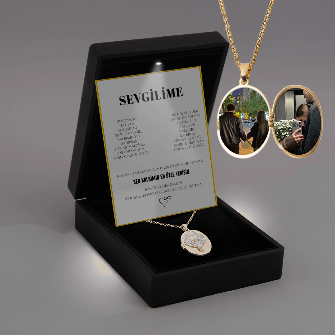 „To My Love“ Liebesherz-Stahlkette mit Notiz und Geschenkbox