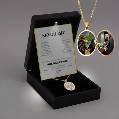 „To My Love“ Liebesherz-Stahlkette mit Notiz und Geschenkbox