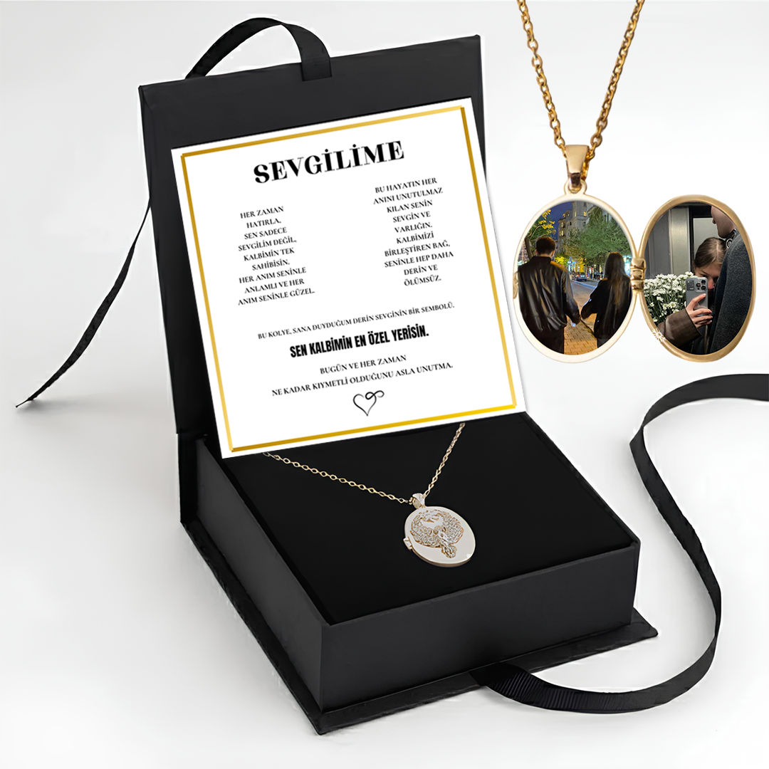 „To My Love“ Liebesherz-Stahlkette mit Notiz und Geschenkbox