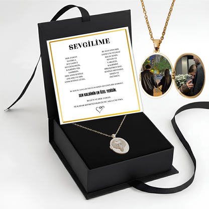 „To My Love“ Liebesherz-Stahlkette mit Notiz und Geschenkbox