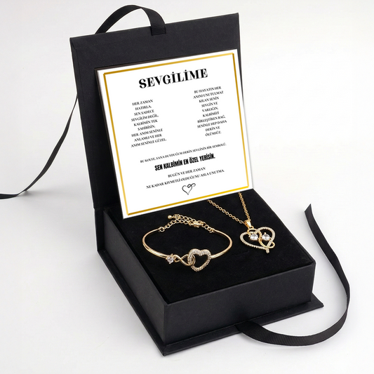 Sevgilime Notlu Sonsuz Aşk Seti - Hediye Vermeye Hazır Paket