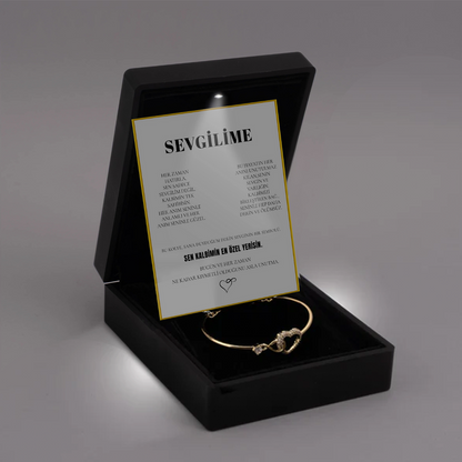 “Sevgilime” Sonsuzluk Bileklik Not ve Kutulu