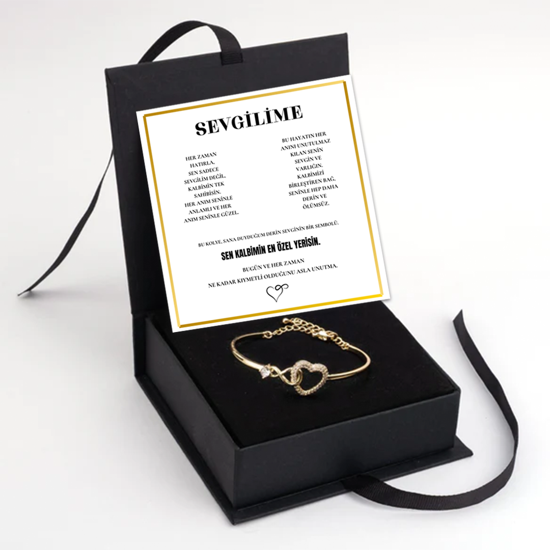 “Sevgilime” Sonsuzluk Bileklik Not ve Kutulu