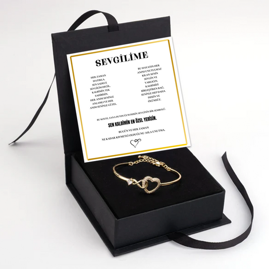 “Sevgilime” Sonsuzluk Bileklik Not ve Kutulu