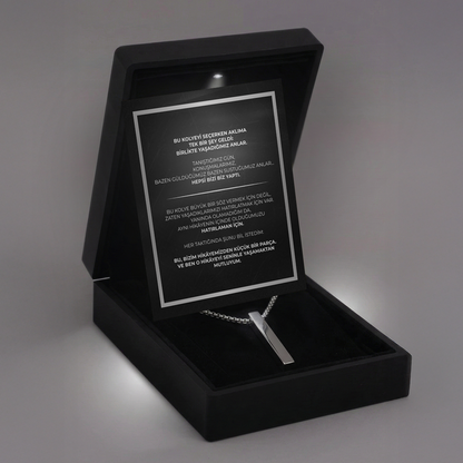 „Für meinen Sohn“-Stick-Halskette mit Notiz und Geschenkbox