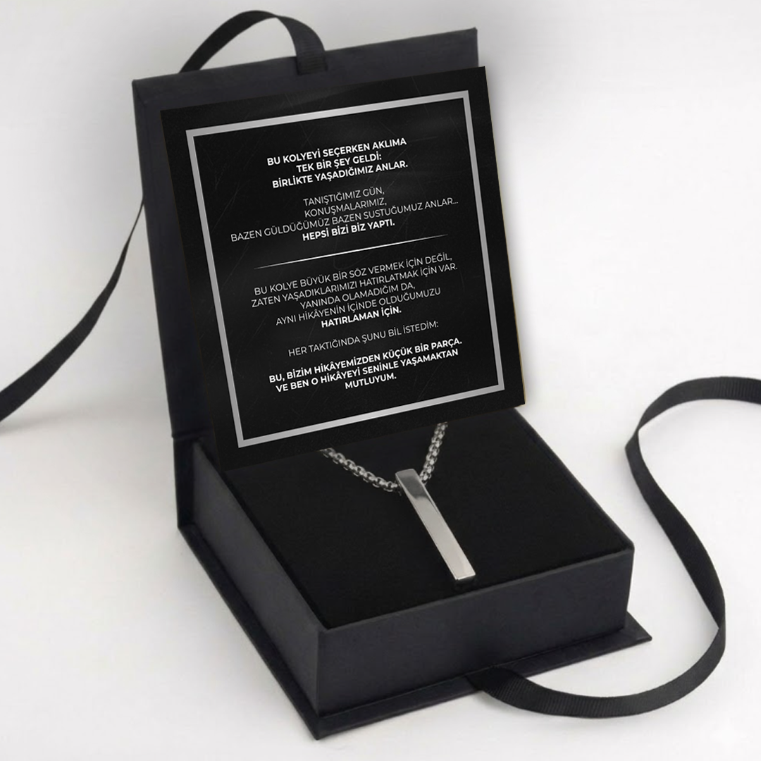 „Für meinen Sohn“-Stick-Halskette mit Notiz und Geschenkbox