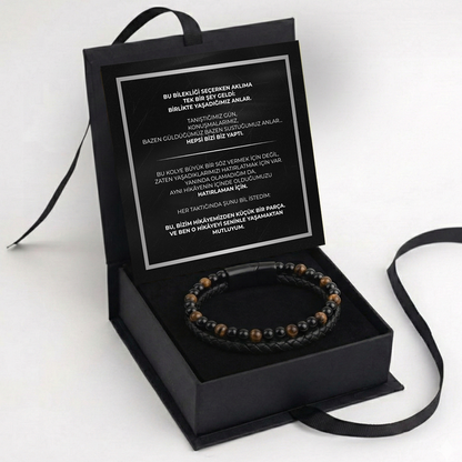 “Tanıştığımız Gün Notlu” Kaplan Gözü Bileklik