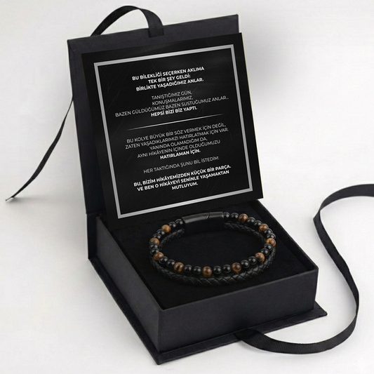 “Tanıştığımız Gün Notlu” Kaplan Gözü Bileklik