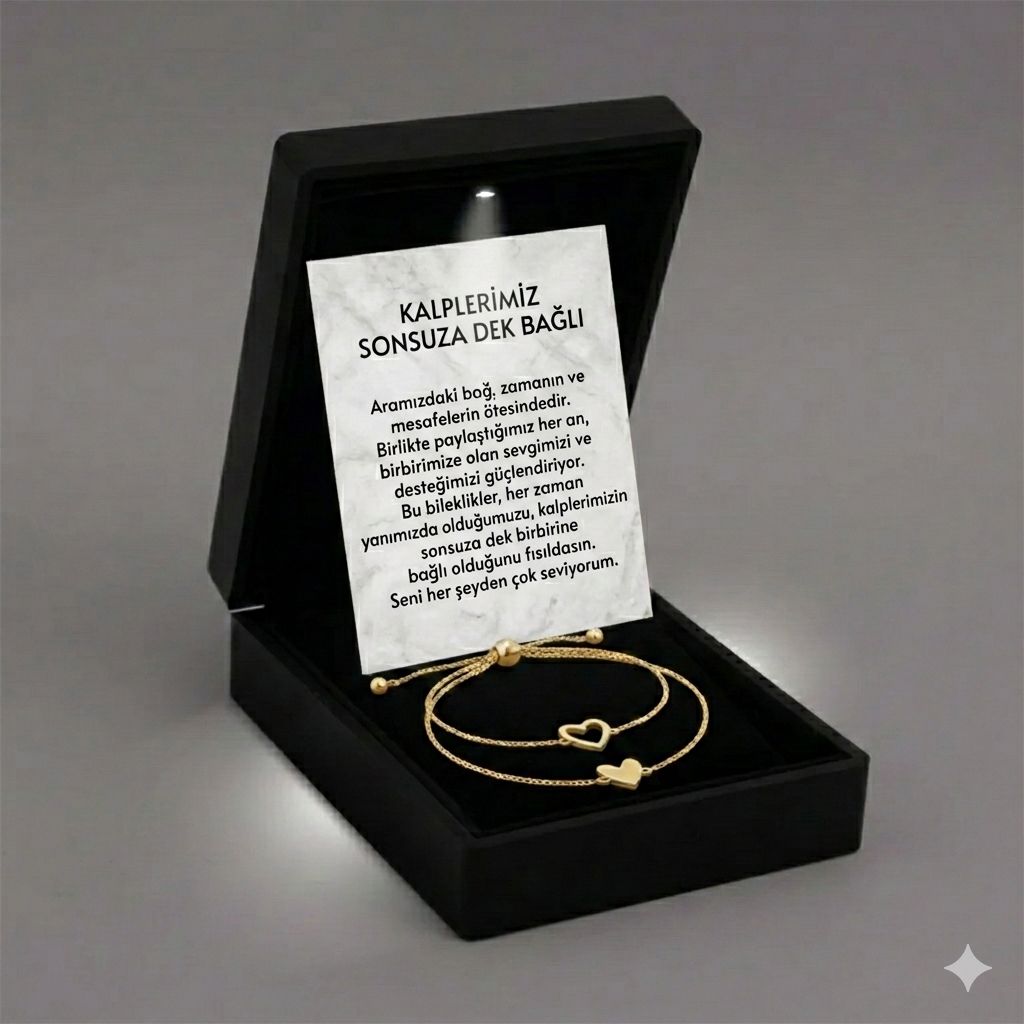 ''Anne kız'' Birbirine Bağlı Kalp Bilekliği