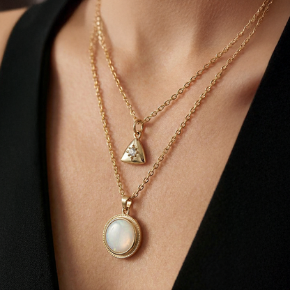 "Kadınına" Krem Renk Damga Kolye Anlamlı Not ve Kutulu