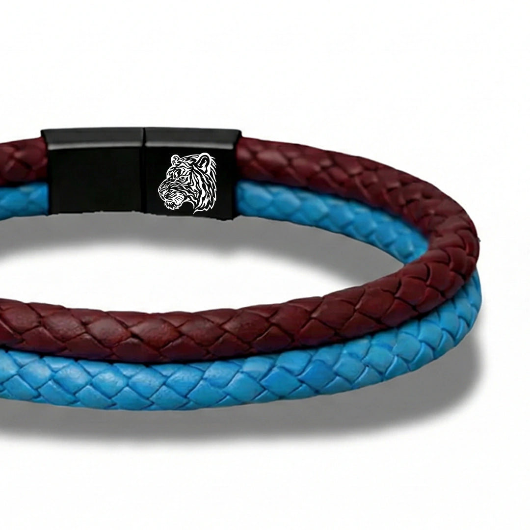 ''Canım Oğluma'' Bordo - Mavi Takım Bilekliği Hazır Hediye Paketi