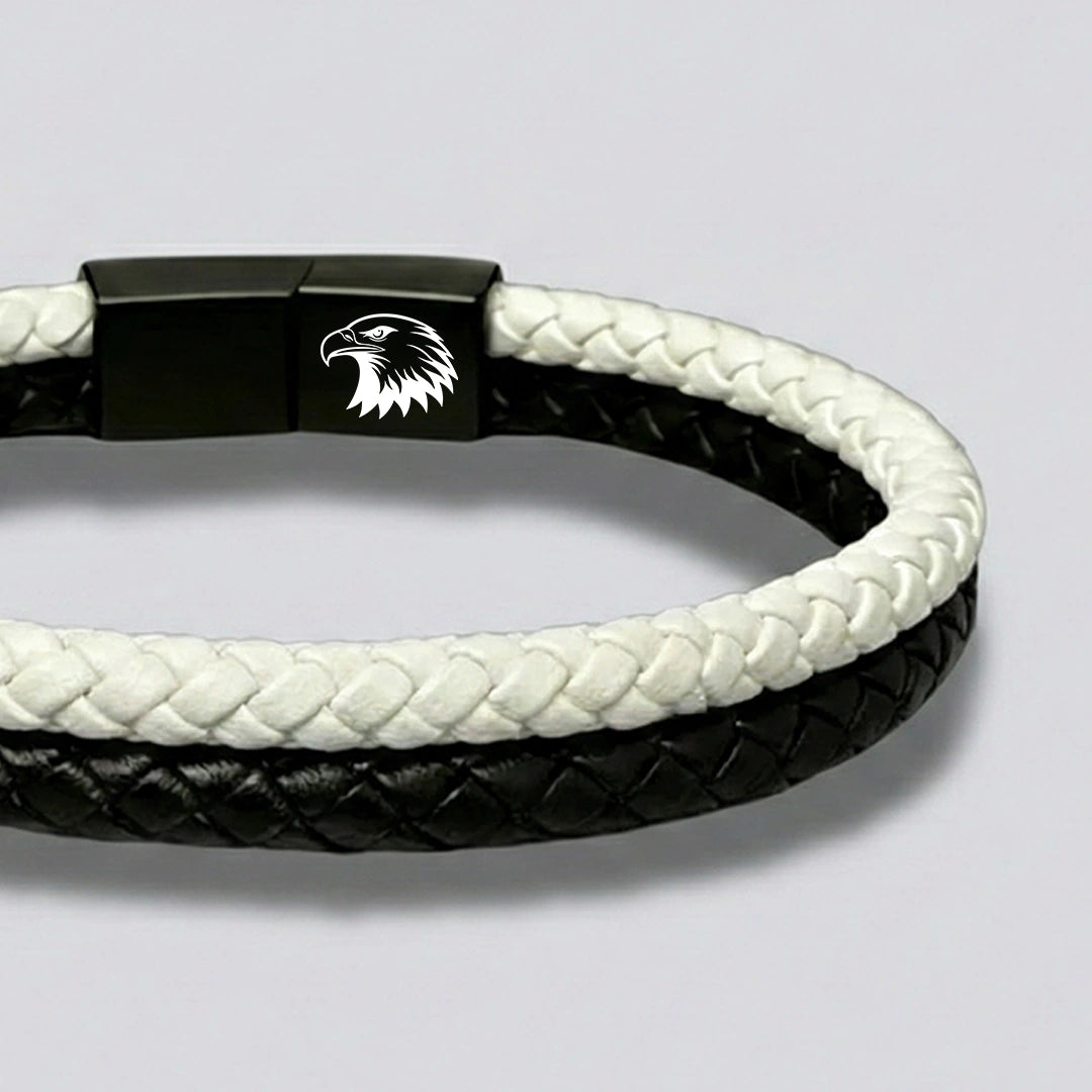 ''Canım Oğluma'' Siyah - Beyaz Takım Bilekliği Hazır Hediye Paketi