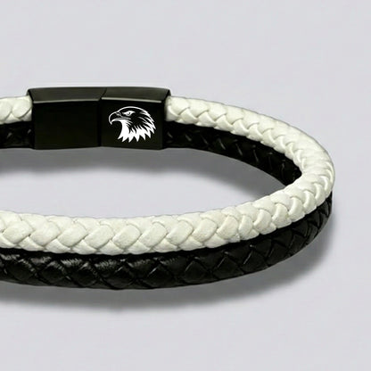 ''Canım Oğluma'' Siyah - Beyaz Takım Bilekliği Hazır Hediye Paketi