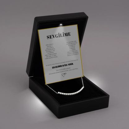 "Sevgilime" Sıra Taşlı Kolye Anlamlı Not ve kutulu