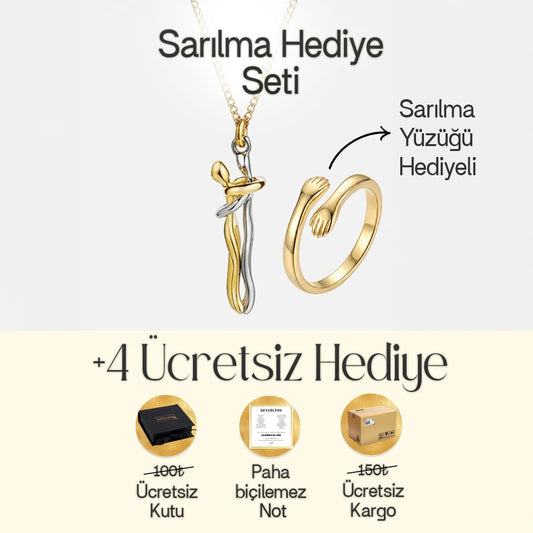 “Avucunun İçinde Notlu” Sarılma Kolyesi ve Yüzüğü